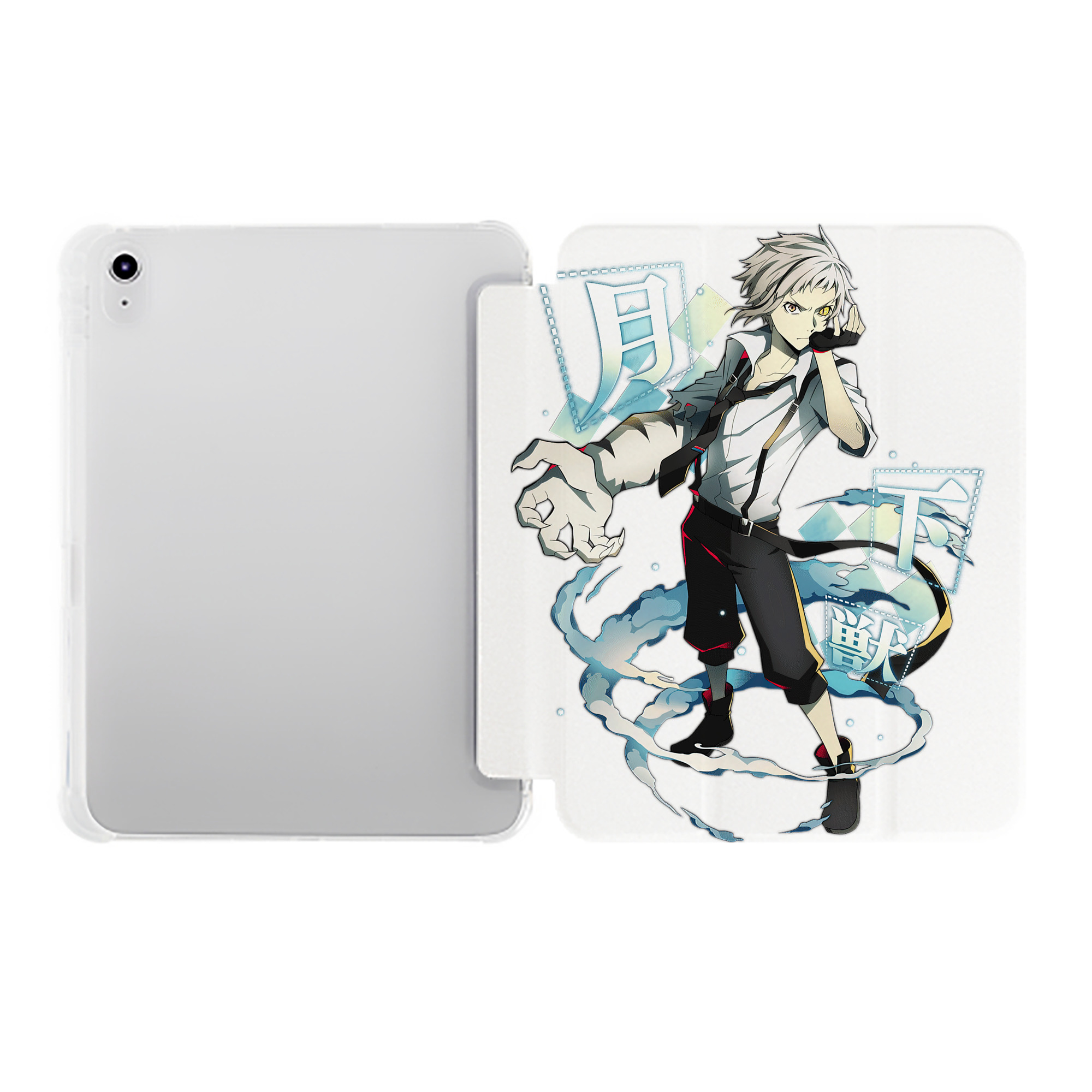（画像用） 文豪ストレイドッグス Bungo Stray Dogs IPad ケース ペン収納付き 三つ折りスタンド PUレザー×シリコン 対応機種9.5/10.5/10.9インチ